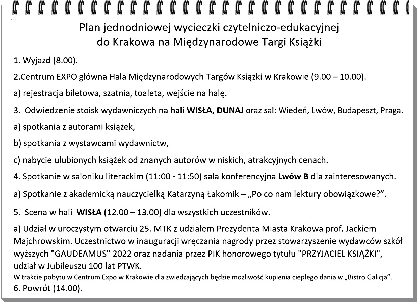 PLAN Wycieczki